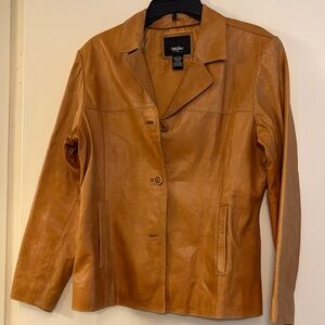Vintage Mossimo‎ Women's Leather Light Brown Jacket, size L